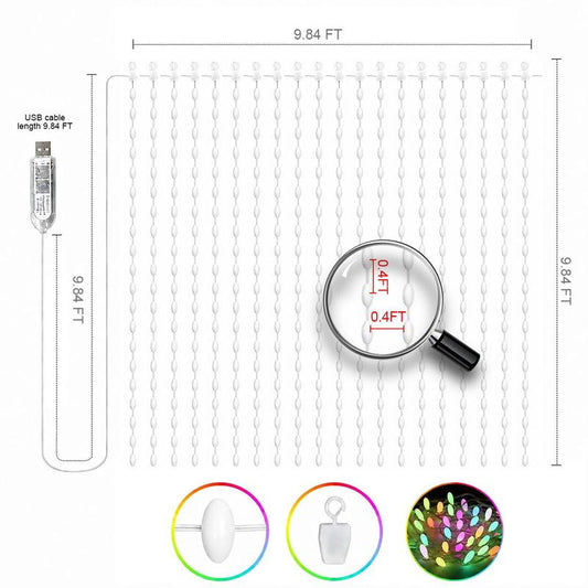 ✨IP65 Waterproof RGBIC Pixel Curtain Lights | App & Music Sync DIY Programmable LED Window Lights