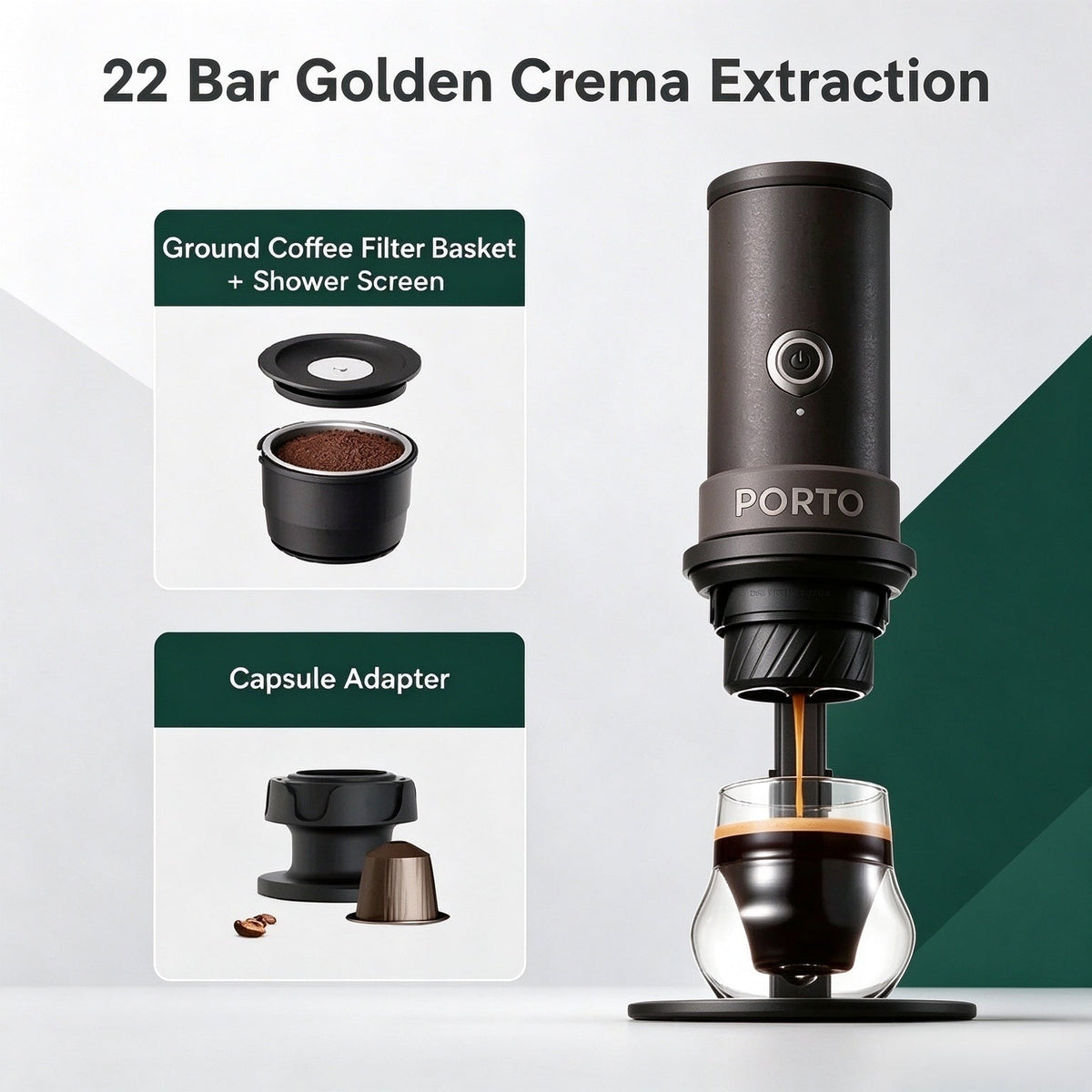 ☕ Wireless Portable Espresso Machine Dual Use for Coffee Pods & Coffee Powder for Camping & Road Trips