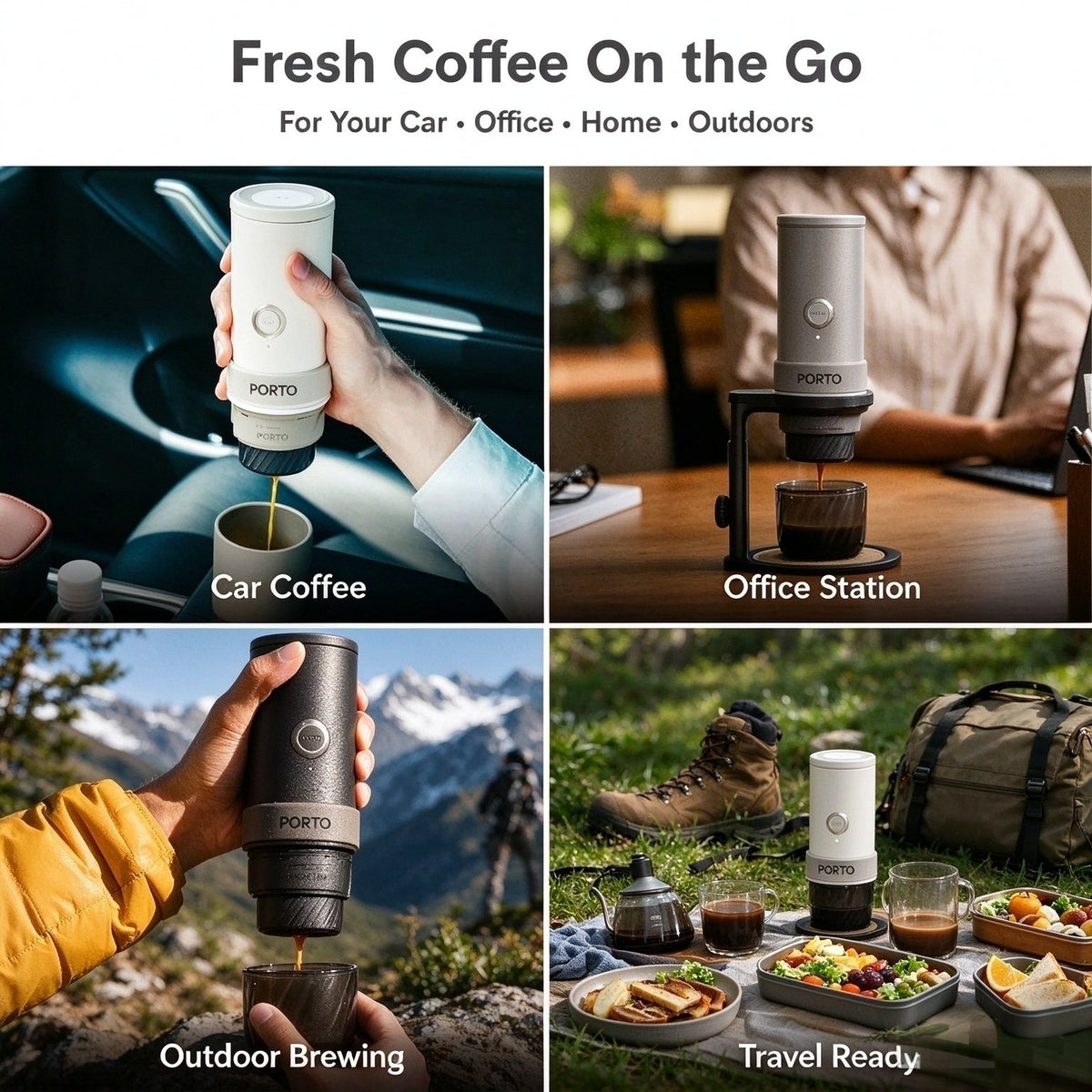 ☕ Wireless Portable Espresso Machine Dual Use for Coffee Pods & Coffee Powder for Camping & Road Trips