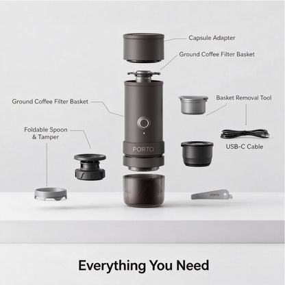 ☕ Wireless Portable Espresso Machine Dual Use for Coffee Pods & Coffee Powder for Camping & Road Trips